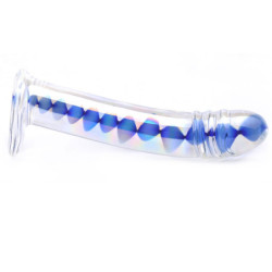 Glass Dildo With Blue Wavy Design -  - [price]