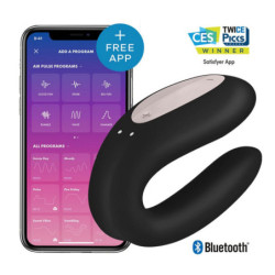 App Enabled Double Joy Partner Vibrator | Black, Lilac or White | from Satisfyer -  - [price]