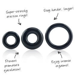 RingO’s x 3 Love Rings | Clear or Black | from Screaming O -  - [price]