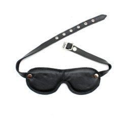 Leather Adjustable Padded Blindfold | Unisex | Black | from Rimba -  - [price]