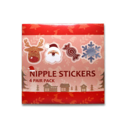 Nipple Stickers | Set of 4 Pairs | Festive Christmas | Novelty Gift